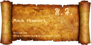 Mauk Humbert névjegykártya